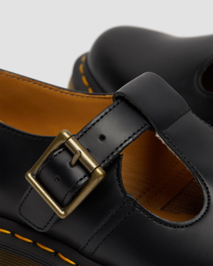 Polley Piele Neteda Mary Janes Dr.martens Romania Neagra Piele Neteda