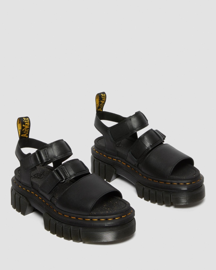 Sandale Cu Platforma Cu 3 Bretele Din Piele Nappa Lux Dr.martens Romania Ricki Nappa Lux