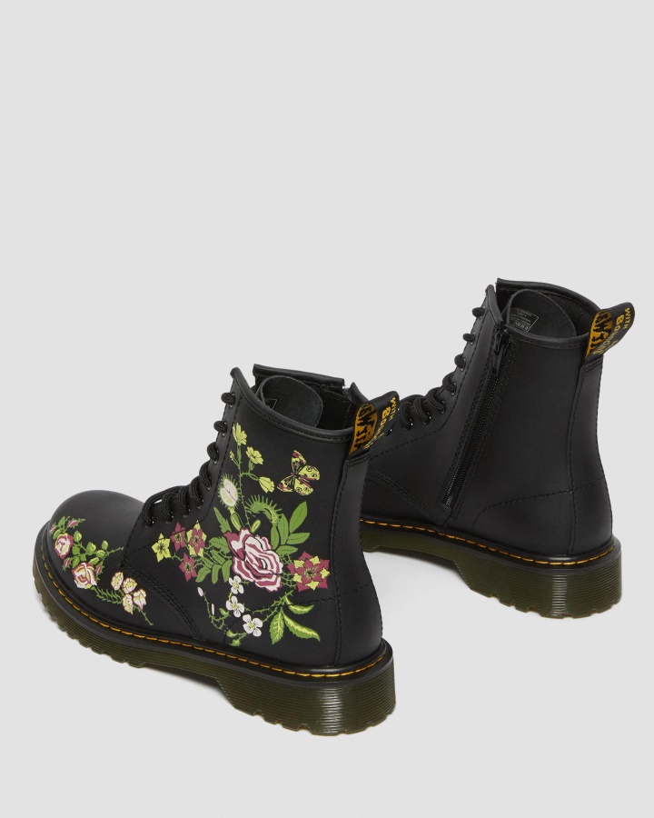 Tineret 1460 Cizme Cu Siret Din Piele Florala Dr.martens Romania Negru