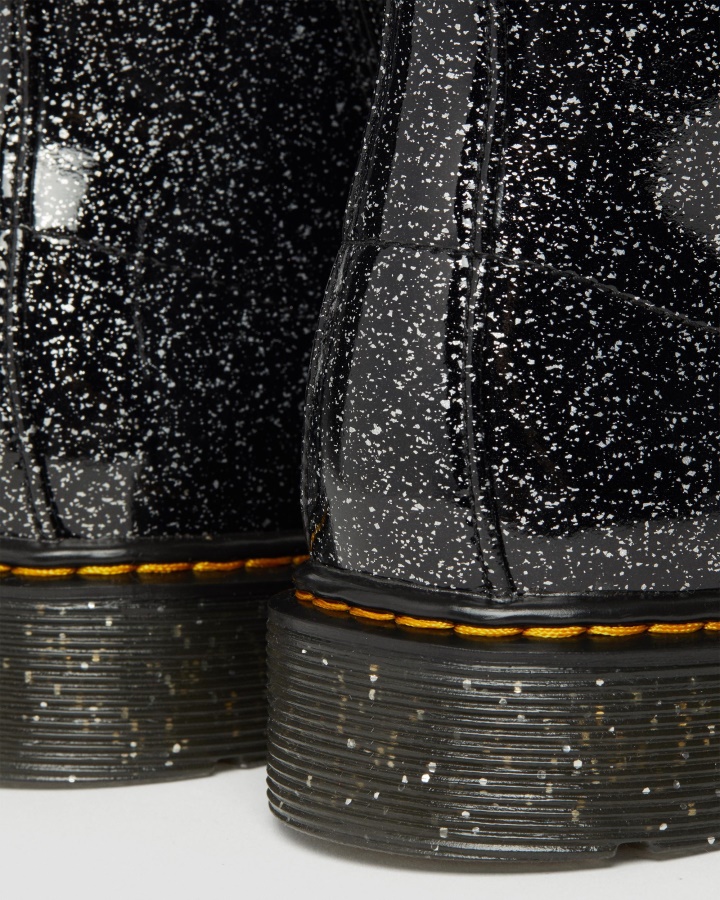 Tineret 1460 Cizme Cu Siret Cu Sclipici Dr.martens Romania Black Cosmic Glitter