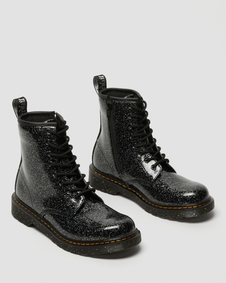 Tineret 1460 Cizme Cu Siret Cu Sclipici Dr.martens Romania Black Cosmic Glitter