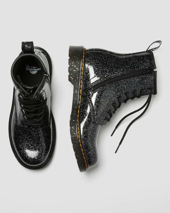 Tineret 1460 Cizme Cu Siret Cu Sclipici Dr.martens Romania Black Cosmic Glitter