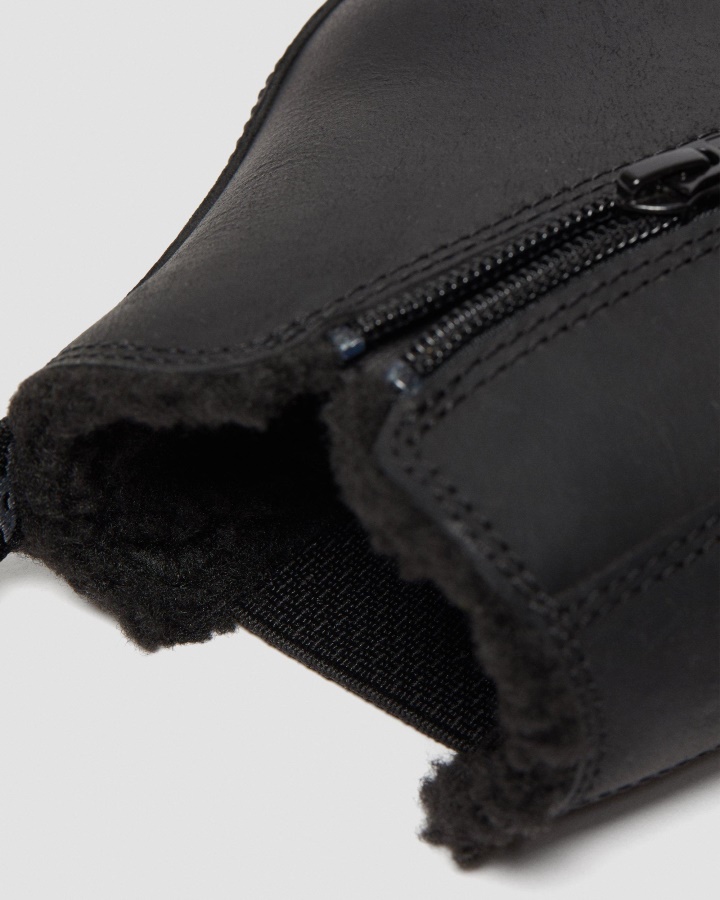 Republică Neagră Wp Dr.martens Romania Tineret 2976 Cizme Chelsea Căptușite Cu Blană Artificială