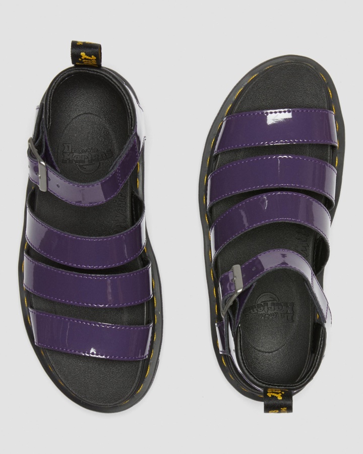 Sandale Blaire Cu Bretele Din Piele Lacuita Blackcurrant Lamper Dr.martens Romania