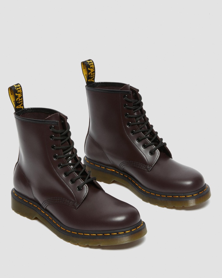 1460 Cizme Cu Siret Din Piele Neteda Dr.martens Romania Burgundy Piele Neteda