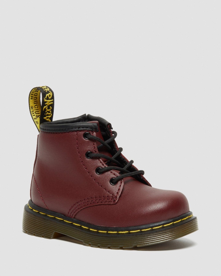 Roșu Cireș Romario Dr.martens Romania Infant 1460 Softy T Cizme Din Piele Cu șireturi