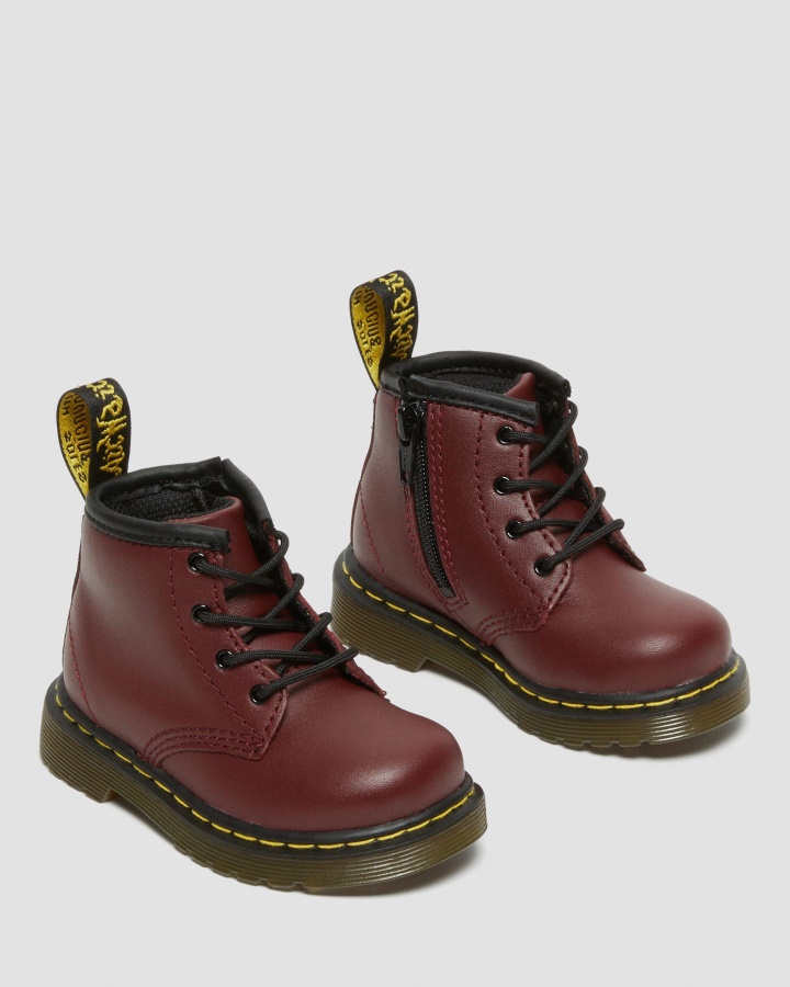 Roșu Cireș Romario Dr.martens Romania Infant 1460 Softy T Cizme Din Piele Cu șireturi