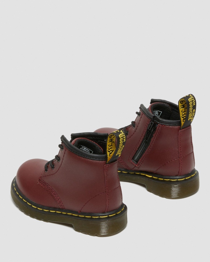 Roșu Cireș Romario Dr.martens Romania Infant 1460 Softy T Cizme Din Piele Cu șireturi