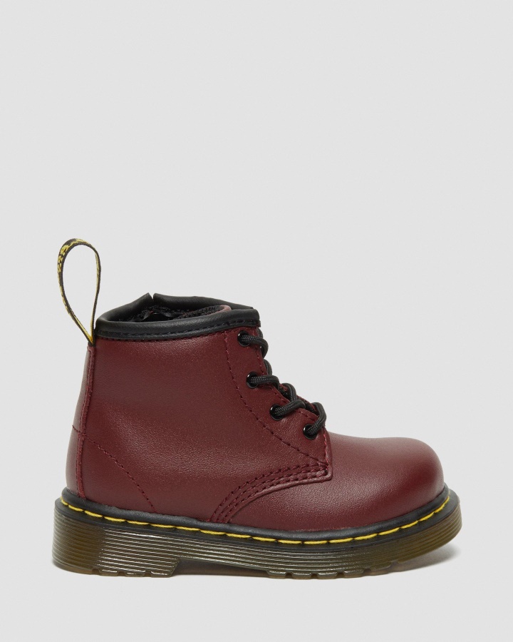 Roșu Cireș Romario Dr.martens Romania Infant 1460 Softy T Cizme Din Piele Cu șireturi