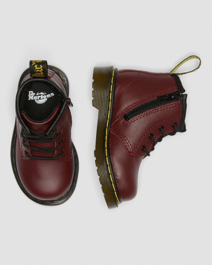 Roșu Cireș Romario Dr.martens Romania Infant 1460 Softy T Cizme Din Piele Cu șireturi