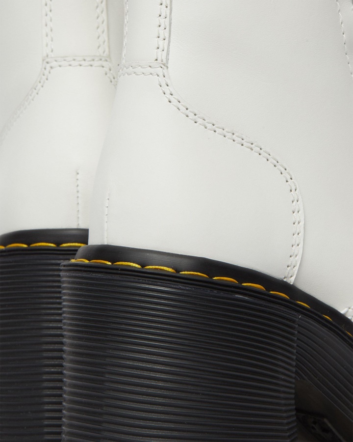 Dr.martens Romania Cizme Cu Siret Cu Toc Evazat Din Piele Chesney Sendal Alb