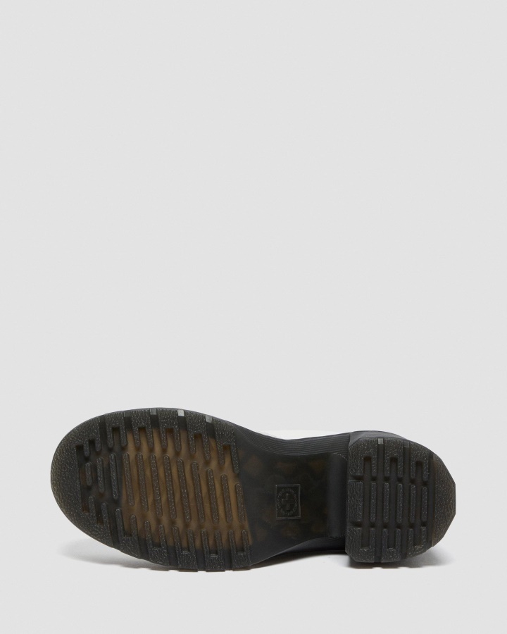 Dr.martens Romania Cizme Cu Siret Cu Toc Evazat Din Piele Chesney Sendal Alb