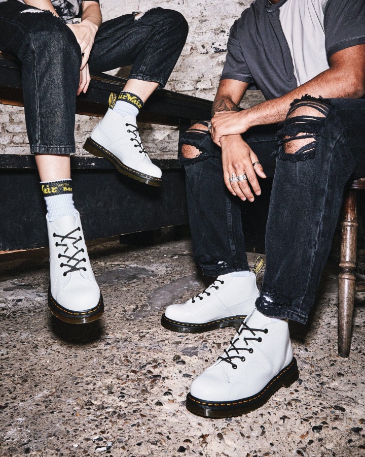 Dr.martens Romania Cizme De Maimuta Din Piele Neteda Alb Biserica Din Piele Neteda