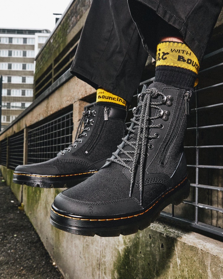 Cizme Casual Dr.martens Romania Piepteni Negri Cu Fermoar