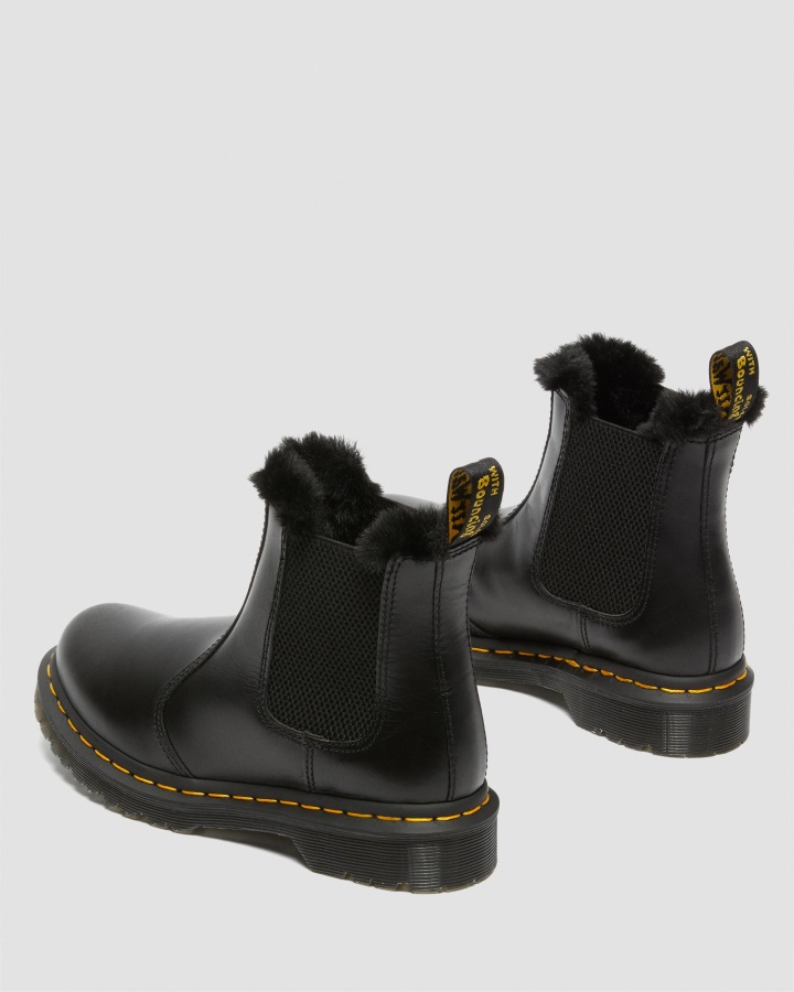 Gri închis Atlas Dr.Martens România 2976 Leonore Ghete Chelsea Căptușite Cu Blană Artificială