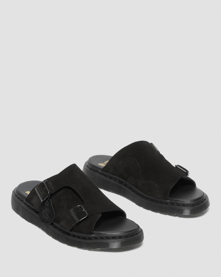 Dr.martens Romania Negru Repello Calf Piele Intoarsa Dayne Made In Anglia Sandale De Piele Intoarsa
