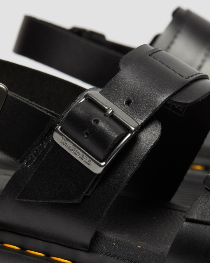 Sandale Fynn Cu Curea Din Piele Neagra Brando Dr.martens Romania