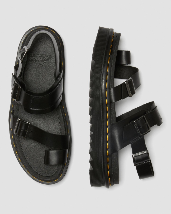 Sandale Fynn Cu Curea Din Piele Neagra Brando Dr.martens Romania