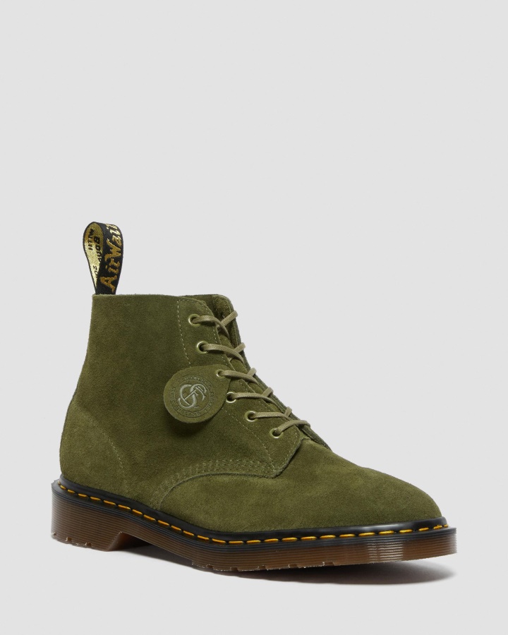 Botine Dr.martens Romania 101 Made In England Din Piele Intoarsa Verde Desert Oasis