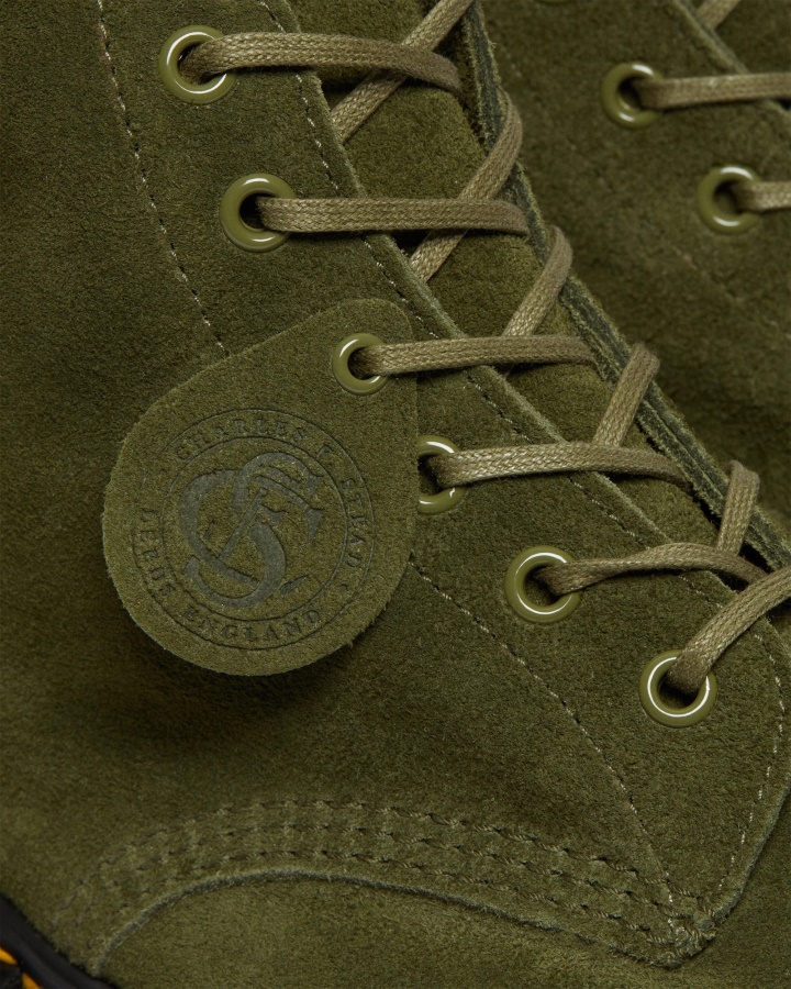 Botine Dr.martens Romania 101 Made In England Din Piele Intoarsa Verde Desert Oasis