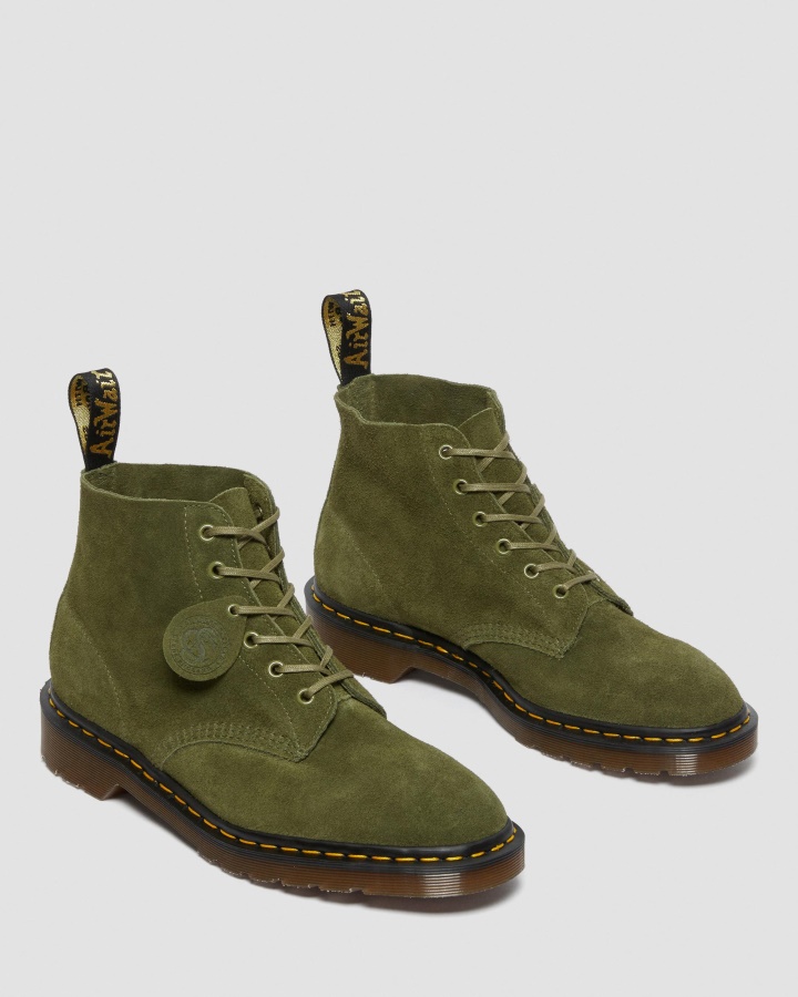 Botine Dr.martens Romania 101 Made In England Din Piele Intoarsa Verde Desert Oasis