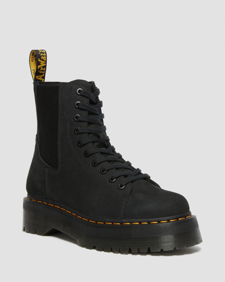 Dr.martens Romania Negru Kaya+mooth Jadon Piele Nubuck Cizme Platforma