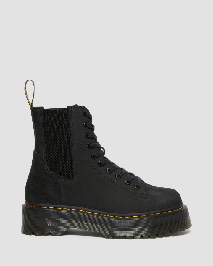 Dr.martens Romania Negru Kaya+mooth Jadon Piele Nubuck Cizme Platforma