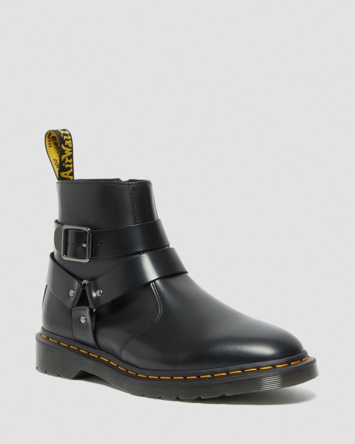 Jaimes Ham Piele Cizme Chelsea Negru Lustruit Neted Dr.martens Romania