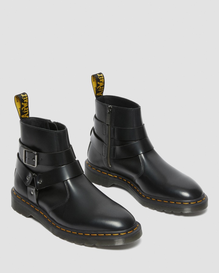 Jaimes Ham Piele Cizme Chelsea Negru Lustruit Neted Dr.martens Romania
