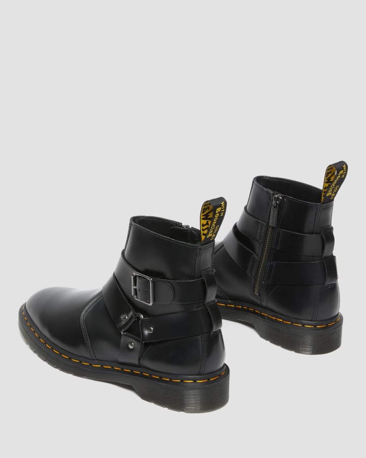Jaimes Ham Piele Cizme Chelsea Negru Lustruit Neted Dr.martens Romania
