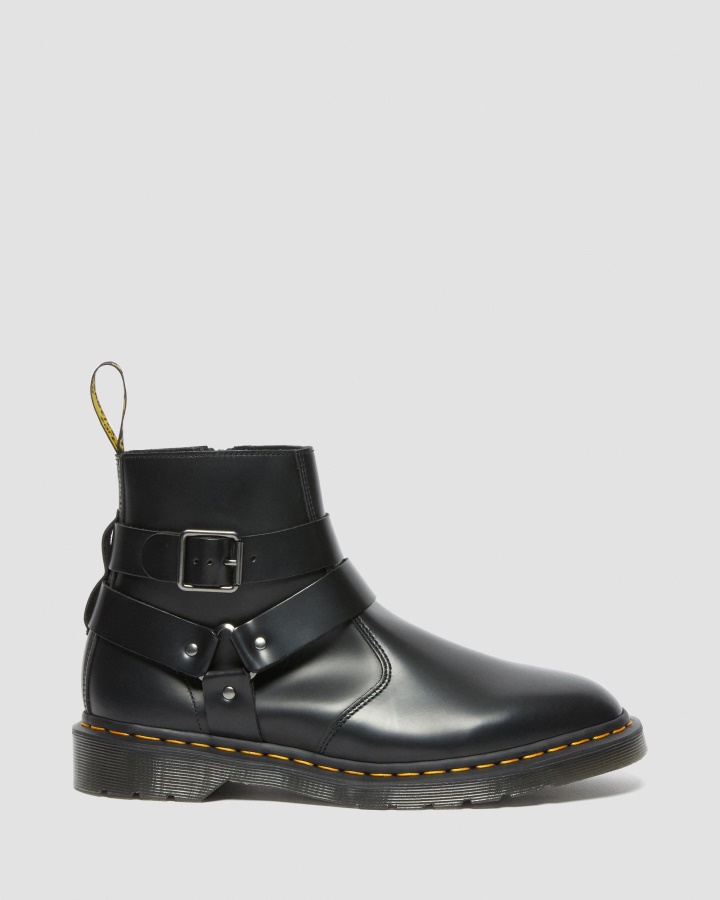 Jaimes Ham Piele Cizme Chelsea Negru Lustruit Neted Dr.martens Romania