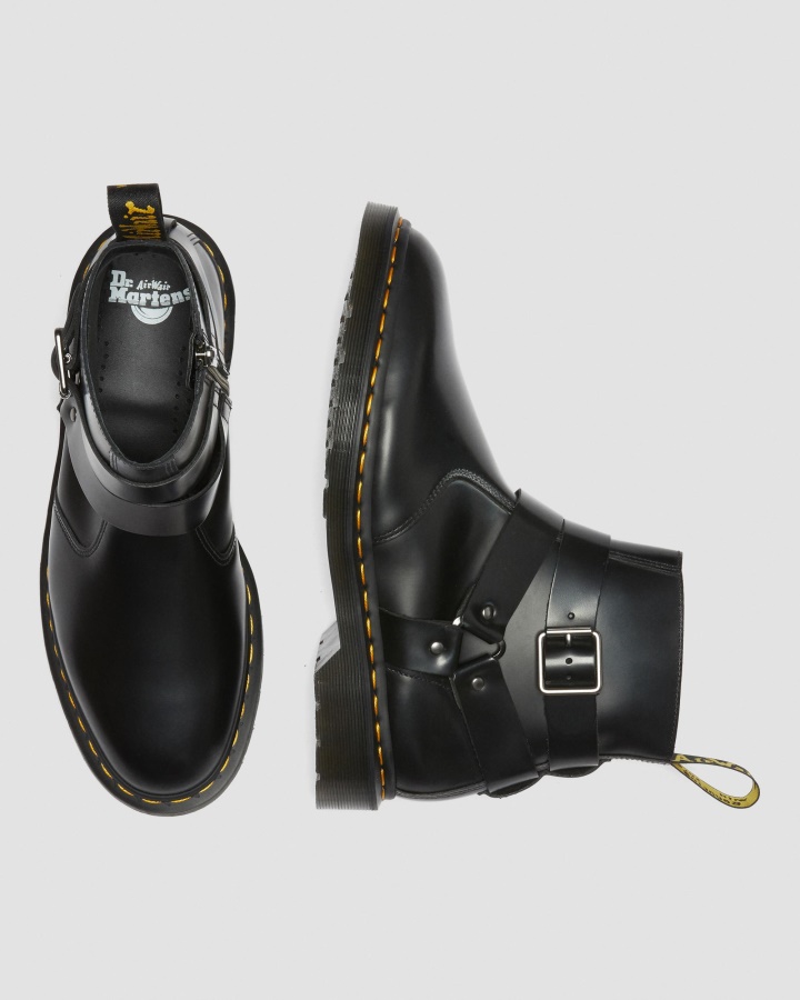 Jaimes Ham Piele Cizme Chelsea Negru Lustruit Neted Dr.martens Romania