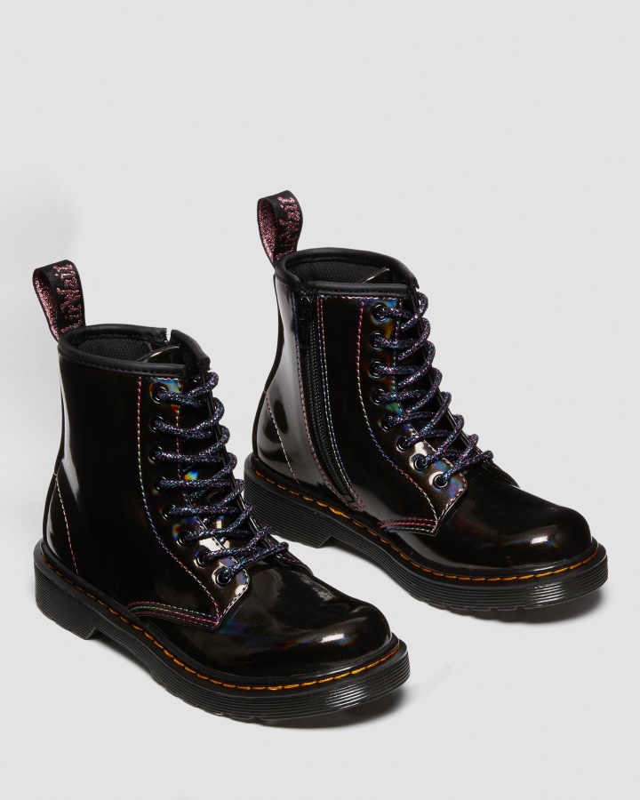 Cizme Junior 1460 Sparkle Rays Cu Siret Negru Lightshow Dr.martens Romania