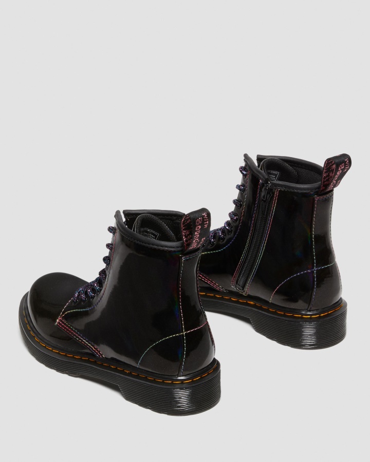 Cizme Junior 1460 Sparkle Rays Cu Siret Negru Lightshow Dr.martens Romania