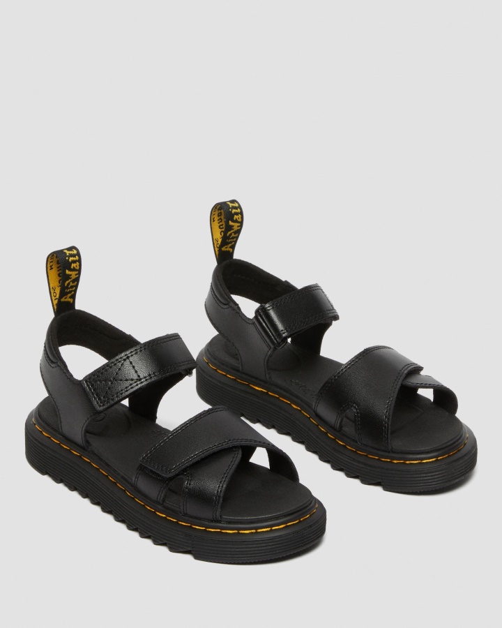 Sandale Din Piele Dr.martens Romania Black T Lamper Junior Vossie