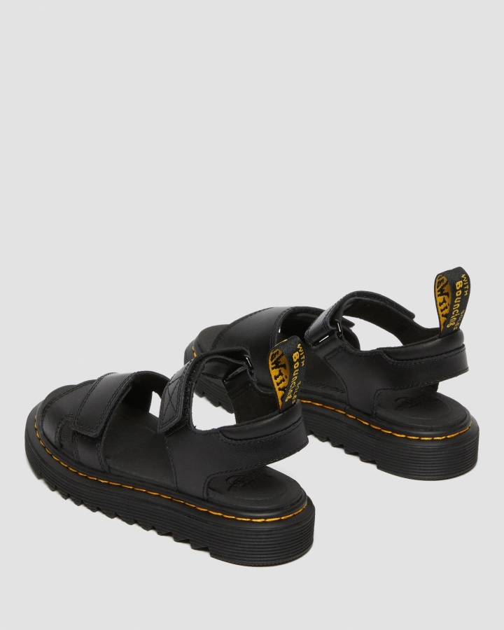 Sandale Din Piele Dr.martens Romania Black T Lamper Junior Vossie