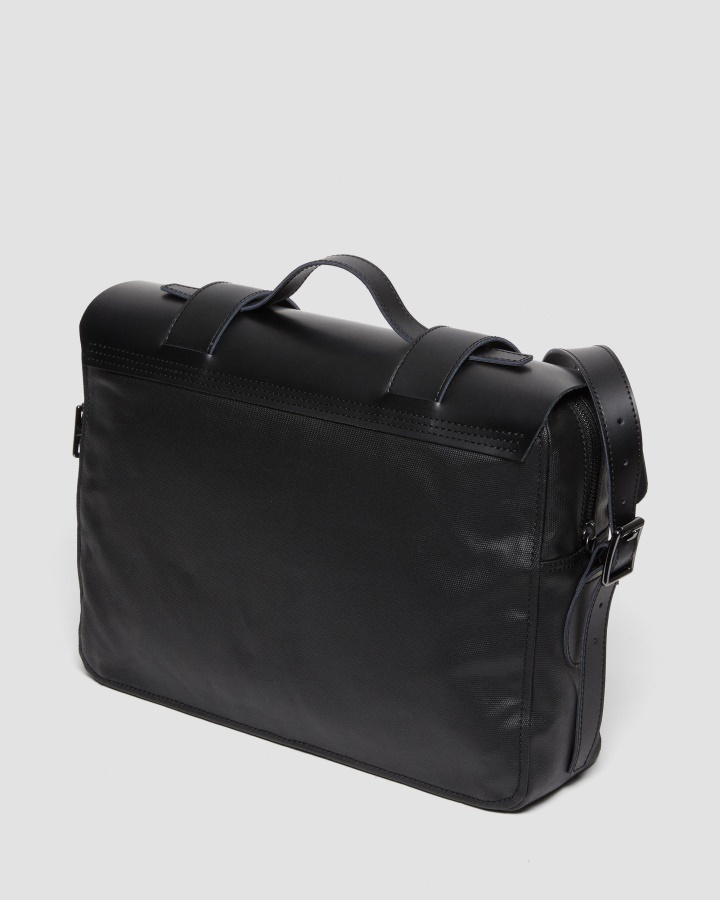 Geanta Messenger Dr.martens Romania Neagra Din Piele Si Panza