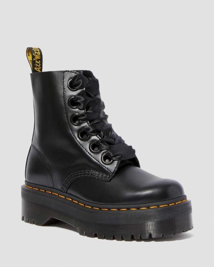 Dr.martens Romania Neagra Buttero Piele Molly Cizme Dama Piele Platforma