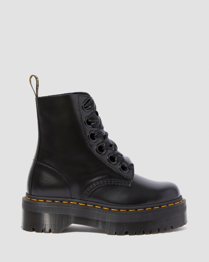 Dr.martens Romania Neagra Buttero Piele Molly Cizme Dama Piele Platforma