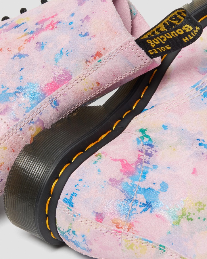 1460 Pascal Confetti Piele Intoarsa Siret Cizme Dr.martens Romania Roz