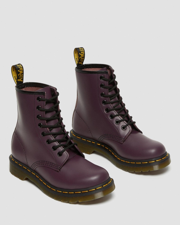 1460 Cizme Dama Piele Neteda Cu Siret Dr.martens Romania Mov Piele Neteda