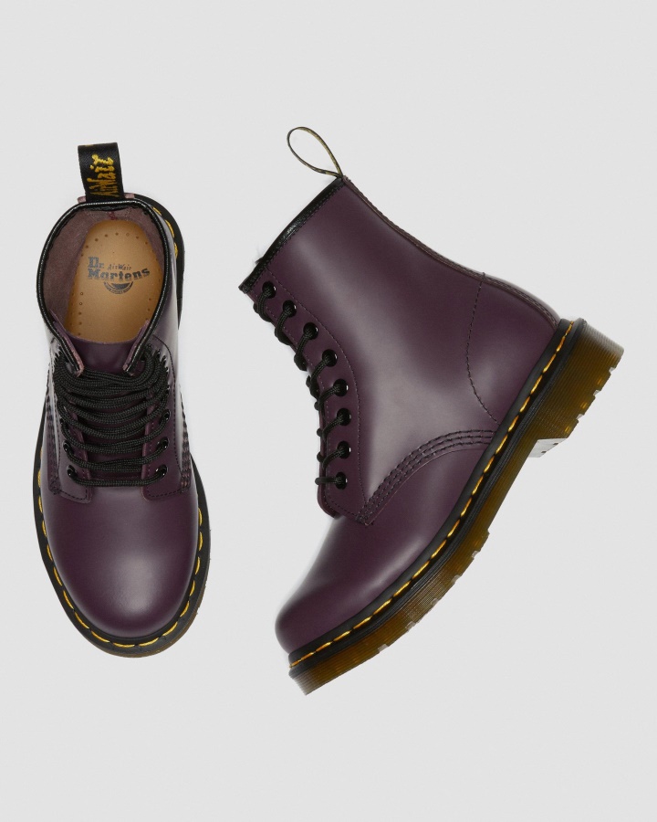 1460 Cizme Dama Piele Neteda Cu Siret Dr.martens Romania Mov Piele Neteda