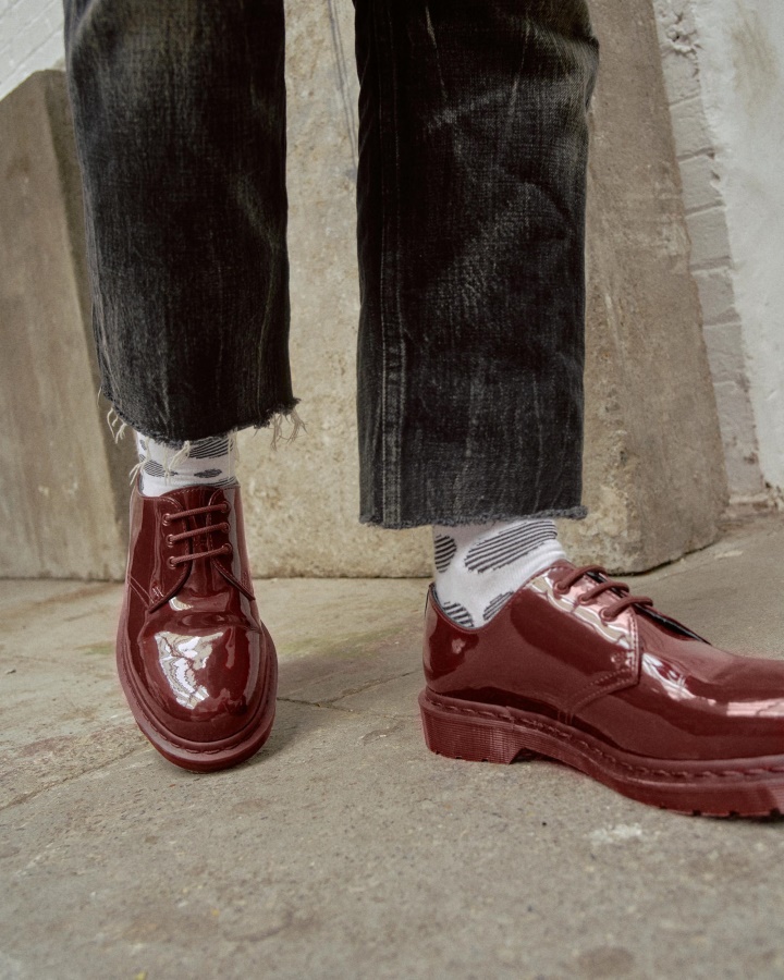 1461 Made In England Mono Pantofi Oxford Din Piele Lacuita Dr.martens Romania Rosie