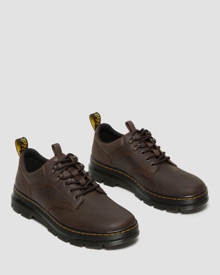Pantofi Utilitar Din Piele Reeder Crazy Horse Maro închis Piele Cal Nebun Dr.martens Romania