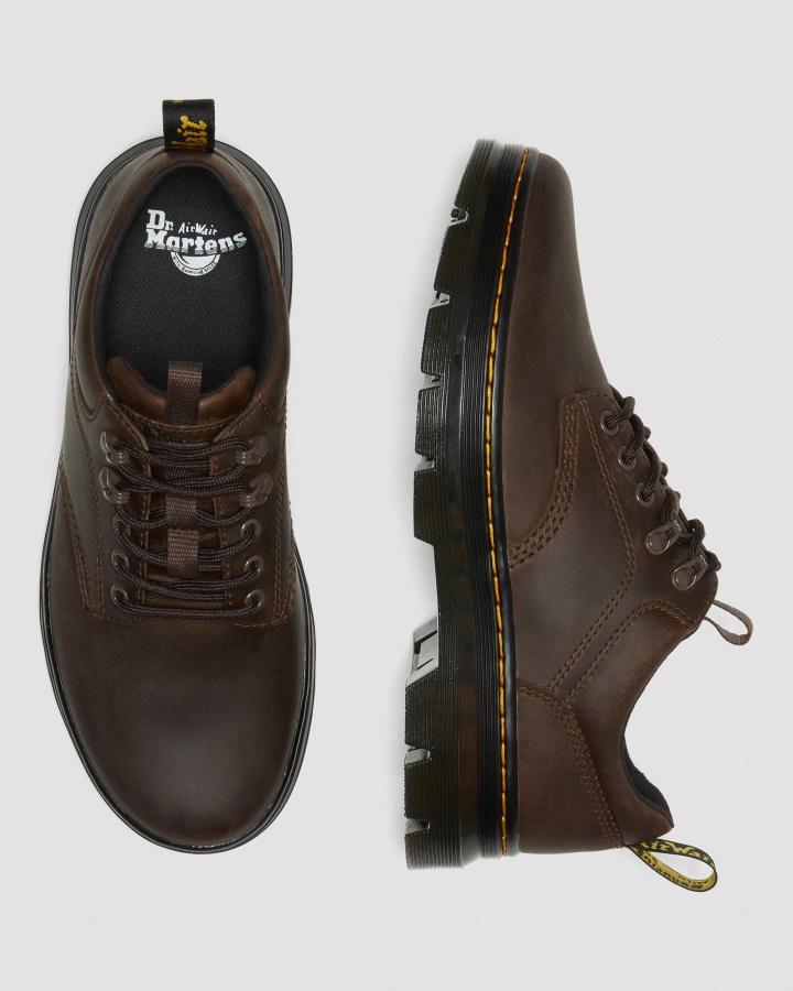 Pantofi Utilitar Din Piele Reeder Crazy Horse Maro închis Piele Cal Nebun Dr.martens Romania