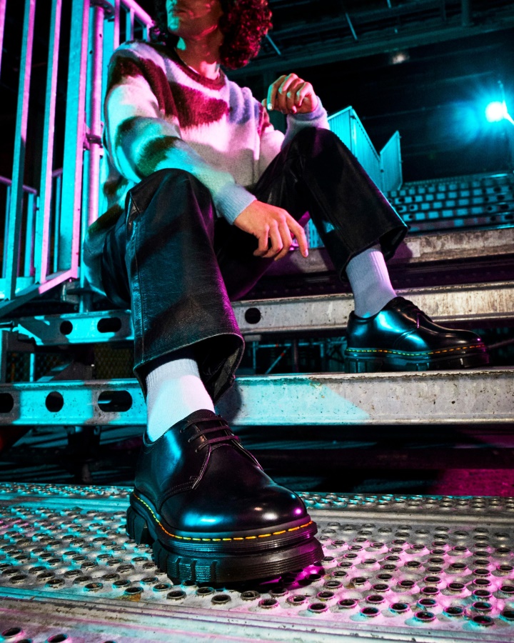 Rikard Pantofi Cu Platforma Piele Neteda Lustruita Neagra Lustruita Neteda Dr.martens Romania