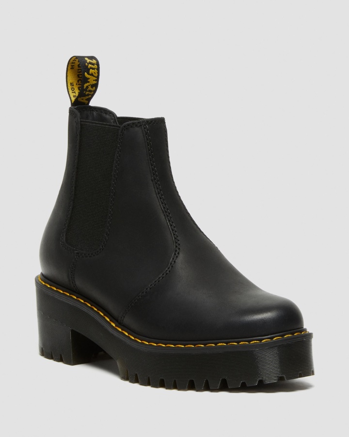 Cizme Chelsea Cu Platformă Din Piele Rometty Wyoming Negru Lustruit Wyoming Dr.martens Romania