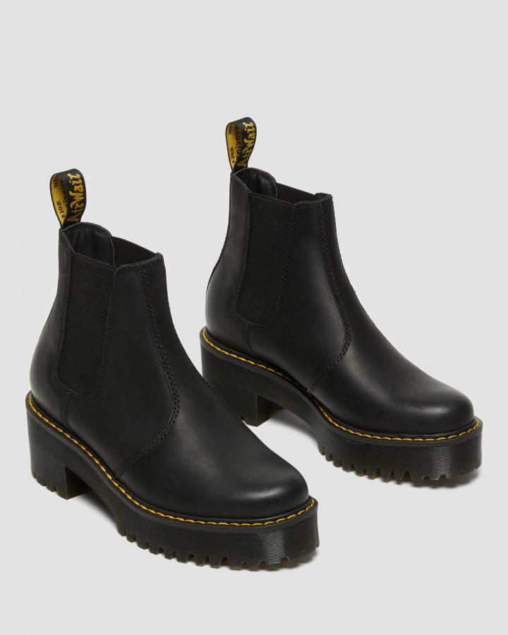 Cizme Chelsea Cu Platformă Din Piele Rometty Wyoming Negru Lustruit Wyoming Dr.martens Romania