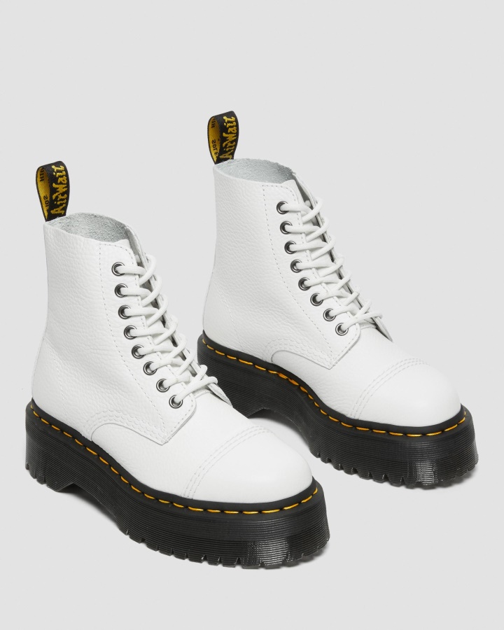 Dr.martens Romania Cizme Cu Platforma Din Piele Napa Frezata Alb Sinclair