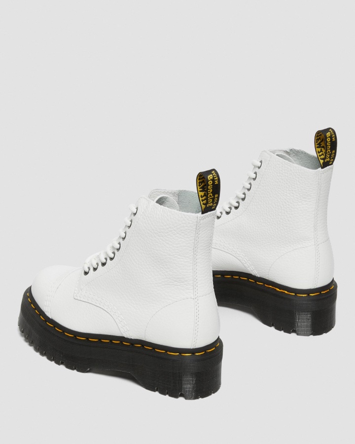 Dr.martens Romania Cizme Cu Platforma Din Piele Napa Frezata Alb Sinclair